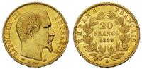 20 franków 1859/A, Paryż, złoto 6,41 g