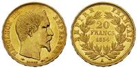 20 franków 1856/A, Paryż, złoto 6,45 g