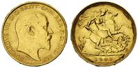 1/2 funta 1905, Londyn, złoto, 3.98 g, ładnie za
