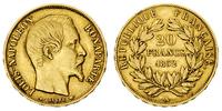 20 franków 1852/A, Paryż, złoto 6.38 g