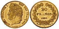 20 franków 1839/A, Paryż, złoto 6.45 g