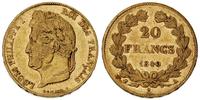 20 franków 1840/A, Paryż, złoto 6.42 g