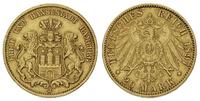 20 marek 1897 / J, Hamburg, złoto, 7.95 g