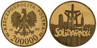 200 000 złotych 1990, USA, Solidarność, moneta w