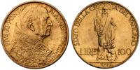 100 lirów 1929, Rzym, złoto 8.80 g, Friedberg 28