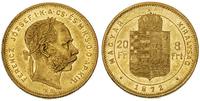 20 franków= 8 forintów 1872 /K.B, Kremnica, złot