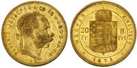 20 franków= 8 forintów 1875 /K.B, Kremnica, złot