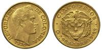 5 peso 1920/B, złoto 7.98 g
