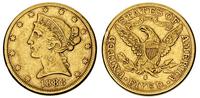 5 dolarów 1888 / S, San Francisco, złoto 8.30 g