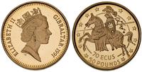 50 funtów= 70 ecus 1991, złoto "500" 6.29 g