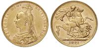 1 funt 1891/M, Melbourne, złoto 7.98 g