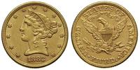 5 dolarów 1882, Filadelfia, złoto, 8.34 g