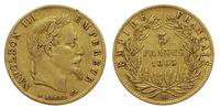 5 franków 1865/BB, Strassburg, złoto 1.62 g, rys