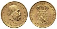 10 guldenów 1889, Utrecht, rzadszy rocznik, złot