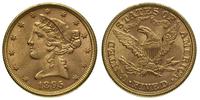 5 dolarów 1895, Filadelfia, złoto 8.36 g, Fr. 15
