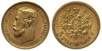 5 rubli 1901 / FZ, Petersburg, ładne, złoto 4.30
