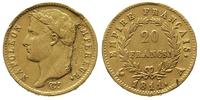 20 franków 1811/A, Paryż, złoto 6.37 g, wada bla