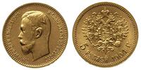 5 rubli 1904 litery AR, Petersburg, złoto 4.29 g