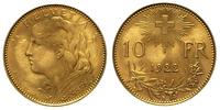 10 franków 1922, złoto 3.22 g, wyśmienity stan z