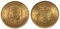 10 guldenów 1913, złoto 6.73 g, wyśmienity stan 