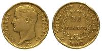 20 franków 1807/A, Paryż, złoto 6.35 g