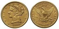 5 dolarów 1886/S, San Francisco, złoto 8.35 g