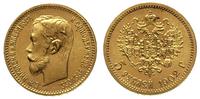 5 rubli 1902/AR, Petersburg, złoto 4.29 g