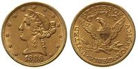 5 dolarów 1886, Filadelfia, złoto 8.33 g