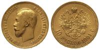 10 rubli 1901/FZ, Petersburg, złoto 8.59 g, Bitk