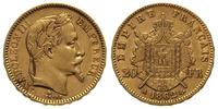 20 franków 1862/A, Paryż, złoto 6.39 g, Fr. 573