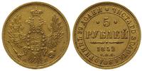 5 rubli 1852, Petersburg, złoto 6.51 g, Bitkin 3