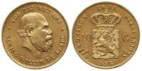 10 guldenów 1875, Utrecht, złoto 6.70 g, Fr. 342