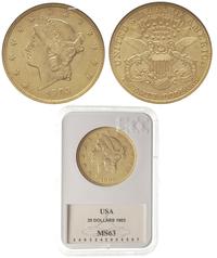 20 dolarów 1903, Filadelfia, moneta w pudełku GC