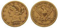5 dolarów 1886/S, San Francisco, złoto 8.18 g