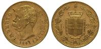 20 lirów 1882, Rzym, złoto 6.45 g, Friedberg 21