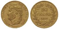 20 franków 1840/A, Paryż, złoto 6.42 g, Friedber