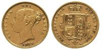 1/2 funta 1885, Londyn, złoto 3.97 g, Friedberg 