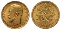 5 rubli 1904/AR, Petersburg, złoto 4.29 g, Fried