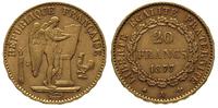 20 franków 1877/A, Paryż, złoto 6.41 g