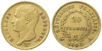 20 franków 1807/A, Paryż, złoto 6.43 g, Gadoury 