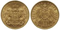 20 marek 1913/J, Hamburg, złoto 7.96 g, Jager. 2