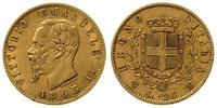 20 lirów 1863 / T, Turyn, złoto 6.45 g, Fr. 11