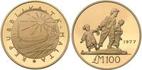 100 funtów maltańskich 1977, złoto "916",  32.21