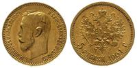 5 rubli 1901/FZ, Petersburg, złoto 4.29 g, Kazak