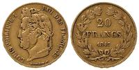 20 franków 1847/A, Paryż, złoto 6.41 g, Fr. 560