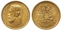 5 rubli 1899/FZ, Petersburg, złoto 4.28 g, Kazak