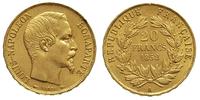 20 franków 1852 / A, Paryż, złoto 6.47 g, Fr. 56