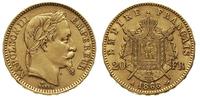 20 franków 1866 / A, Paryż, złoto 6.42 g, Fr. 58