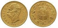 20 lirów 1882 / R, Rzym, złoto 6.45 g, Fr. 21