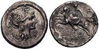 denar 113-112 pne, L. Torquatus, Sear Manlia 2